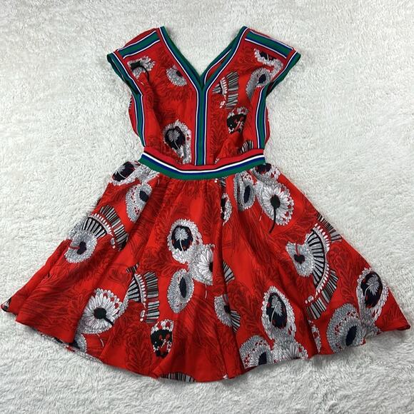 Rmo and Jul red floral print fit and flare dress, size med - Picture 1 of 7